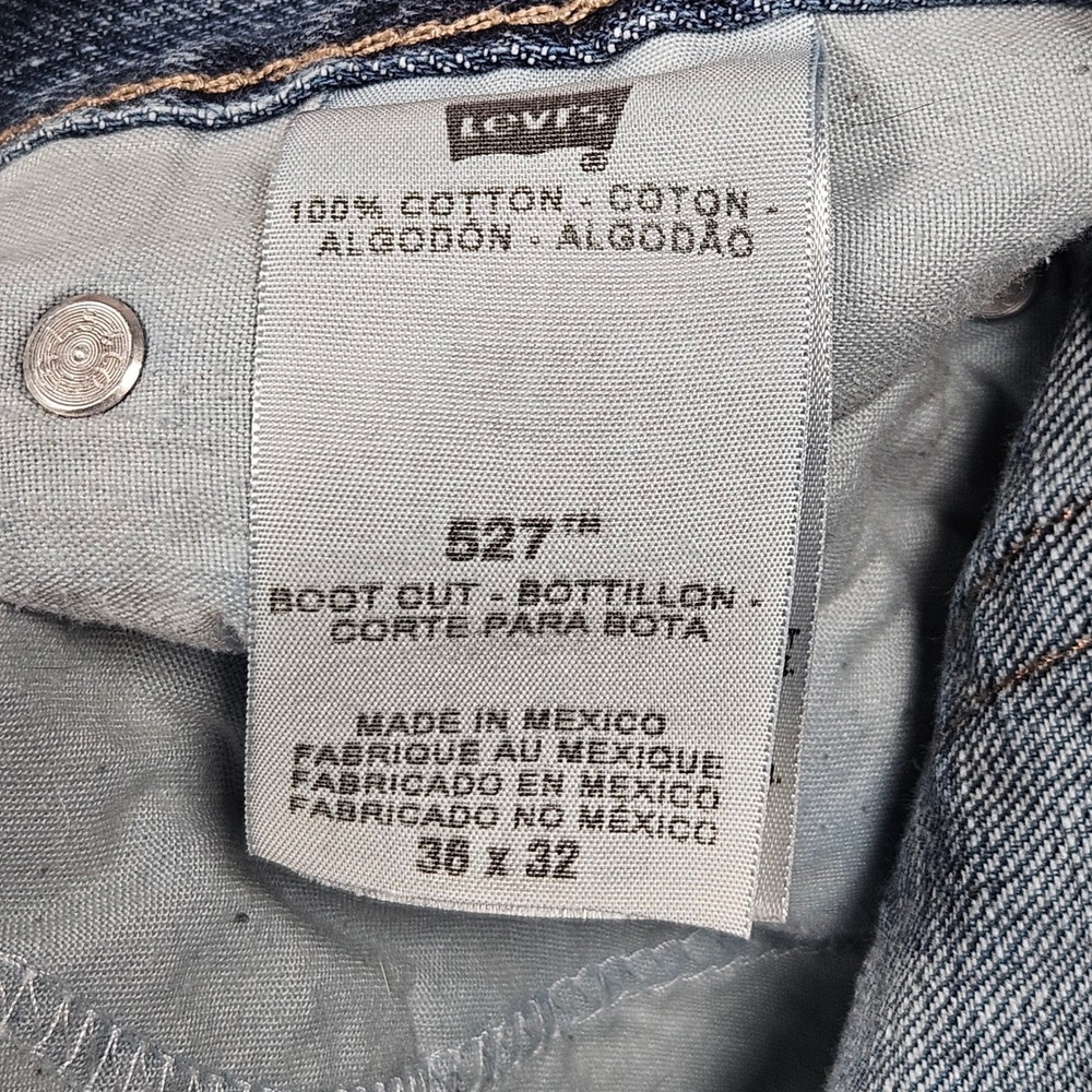 Levi's 527 Bootcut Jeans Mens 36x32 (Actual 38x32) Blue Slim Fit Denim Low Rise - Picture 13 of 16